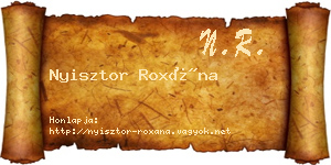 Nyisztor Roxána névjegykártya